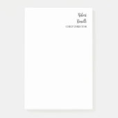 Minimalistische Plain Black & White Modern Post-it® Notes (Voorkant)