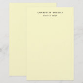 Minimalistische Plain Classical Professional Cream Briefpapier (Voorkant / Achterkant)