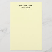 Minimalistische Plain Classical Professional Cream Briefpapier (Voorkant)