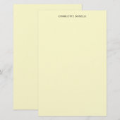 Minimalistische Plain Classical Professional Cream Briefpapier (Voorkant / Achterkant)