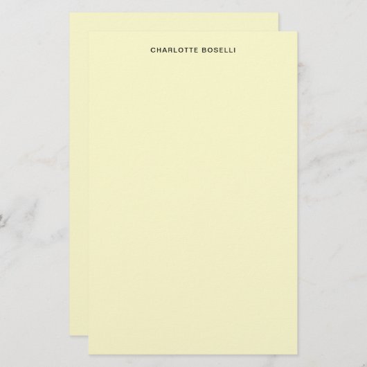 Minimalistische Plain Classical Professional Cream Briefpapier (Voorkant / Achterkant)