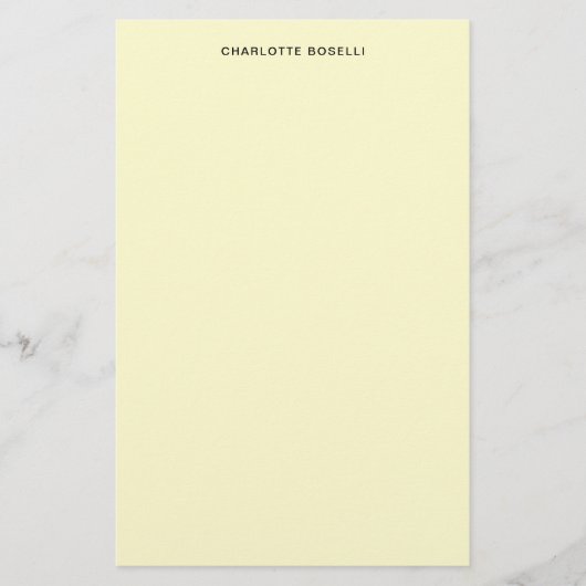 Minimalistische Plain Classical Professional Cream Briefpapier (Voorkant)