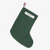 Minimalistische Plain Clean Simple Forest Green Kleine Kerstsok (Voorkant (Hangend))