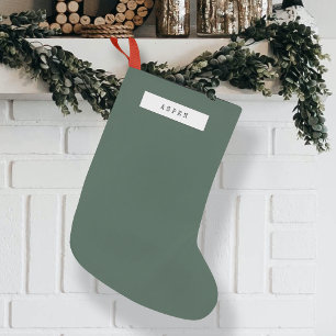 Minimalistische Plain Clean Simple Forest Green Kleine Kerstsok