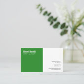 Minimalistische Plain Forest Green White Modern Cu Visitekaartje (Staand voorkant)