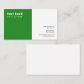 Minimalistische Plain Forest Green White Modern Cu Visitekaartje (Voorkant / Achterkant)