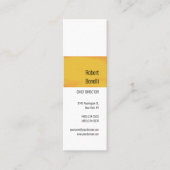 Minimalistische Plain Geel Sinaasappel Wit Modern Mini Visitekaartje (Voorkant)