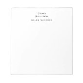 Minimalistische Plain Klassiek Zwart & Wit Notitieblok (Voorkant)