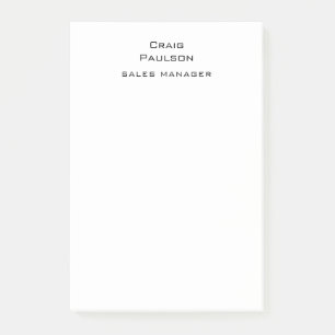 Minimalistische Plain Klassiek Zwart & Wit Post-it® Notes