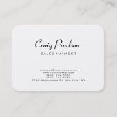 Minimalistische Plain Klassiek Zwart & Wit Visitekaartje (Voorkant)