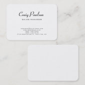 Minimalistische Plain Klassiek Zwart & Wit Visitekaartje (Voorkant / Achterkant)