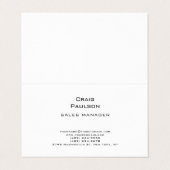 Minimalistische Plain Klassiek Zwart & Wit Visitekaartje (Buitenkant ongevouwen)