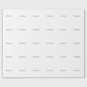 Minimalistische Plain Klassieke Eigen Naam Zwart W Cadeaupapier (Vlak)