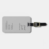 Minimalistische Plain Modern Grijs Gepersonaliseer Bagagelabel (Voorkant horizontaal)