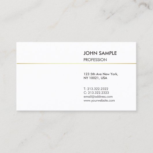 Minimalistische Plain Modern Professioneel Elegant Visitekaartje (Voorkant)