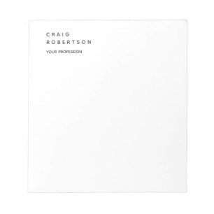 Minimalistische Plain Modern Wit Trendy Business Notitieblok