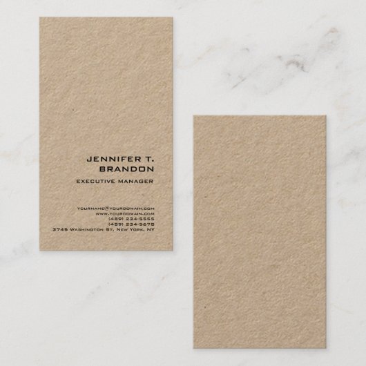 Minimalistische Plain Moderne Professionele Kraft Visitekaartje (Voorkant / Achterkant)