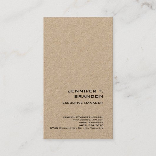 Minimalistische Plain Moderne Professionele Kraft Visitekaartje (Voorkant)