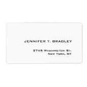 Minimalistische Plain Moderne Waterverf Bloemen Etiket (Voorkant)