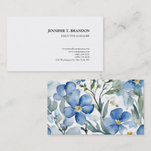 Minimalistische Plain Moderne Waterverf Bloemen Visitekaartje