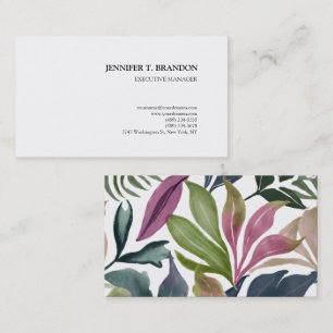 Minimalistische Plain Moderne Waterverf Bloemen Visitekaartje