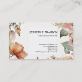 Minimalistische Plain Moderne Waterverf Bloemen Visitekaartje (Voorkant)