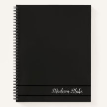 Minimalistische Plain Pastel Zwart Notitieboek