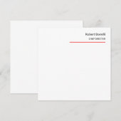 Minimalistische Plain Red White Modern Kaart (Voorkant / Achterkant)