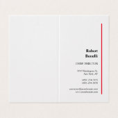 Minimalistische Plain Red White Modern Premium Pea Visitekaartje (Buitenkant ongevouwen)
