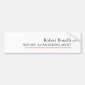 Minimalistische Plain Red White Moderne Notaris Bumpersticker (Voorkant)