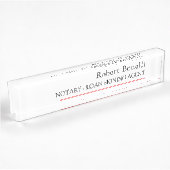 Minimalistische Plain Red White Moderne Notaris Naambordje