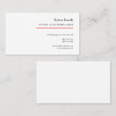 Minimalistische Plain Red White Moderne Notaris Visitekaartje (Voorkant / Achterkant)