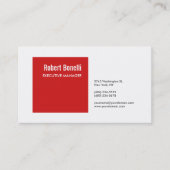 Minimalistische Plain Rood Wit Modern Mooi Visitekaartje (Voorkant)