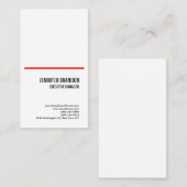 Minimalistische Plain Rood Wit Modern Professional Visitekaartje (Voorkant / Achterkant)