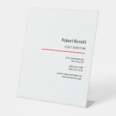 Minimalistische Plain Rood Wit Moderne Standaard Reclamebord Met Voetstuk (Voorkant)