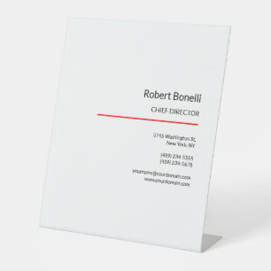 Minimalistische Plain Rood Wit Moderne Standaard Reclamebord Met Voetstuk