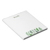 Minimalistische Plain Schattigee Eigen Naam Bloeme Notitieblok (Schuin)