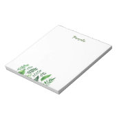 Minimalistische Plain Schattigee Eigen Naam Bloeme Notitieblok (Linkerzijde)