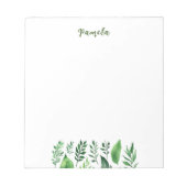 Minimalistische Plain Schattigee Eigen Naam Bloeme Notitieblok (Voorkant)