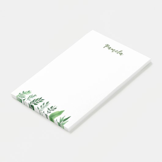Minimalistische Plain Schattigee Eigen Naam Bloeme Post-it® Notes (Schuin)