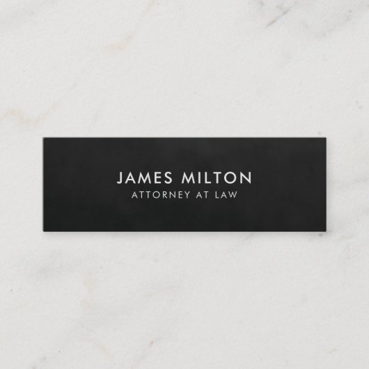 Minimalistische Plain Texture Zwart Licht Grijs At Mini Visitekaartje (Voorkant)