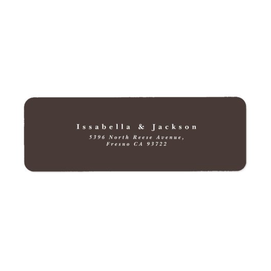 Minimalistische Plain Wedding Retour Adreslabels Etiket (Voorkant)
