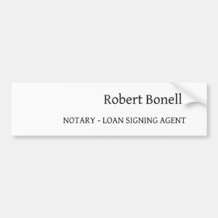 Minimalistische Plain White Moderne Notaris Loan A Bumpersticker