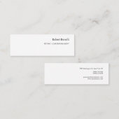 Minimalistische Plain White Moderne Notaris Loan A Mini Visitekaartje (Voorkant / Achterkant)