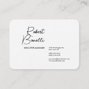 Minimalistische Plain Zwart & Wit Modern Mooi Linn Visitekaartje