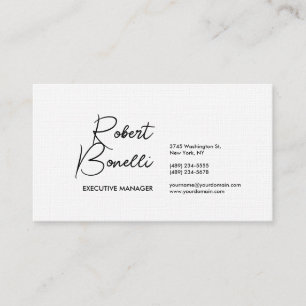 Minimalistische Plain Zwart & Wit Modern Mooi Linn Visitekaartje