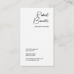 Minimalistische Plain Zwart & Wit Modern Mooi Linn Visitekaartje
