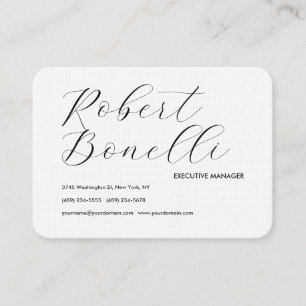 Minimalistische Plain Zwart & Wit Modern Mooi Linn Visitekaartje