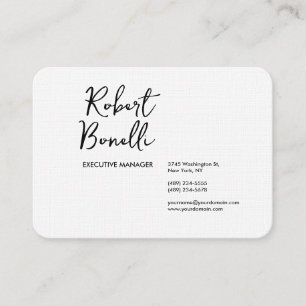 Minimalistische Plain Zwart & Wit Modern Mooi Linn Visitekaartje