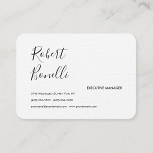 Minimalistische Plain Zwart & Wit Modern Mooi Linn Visitekaartje